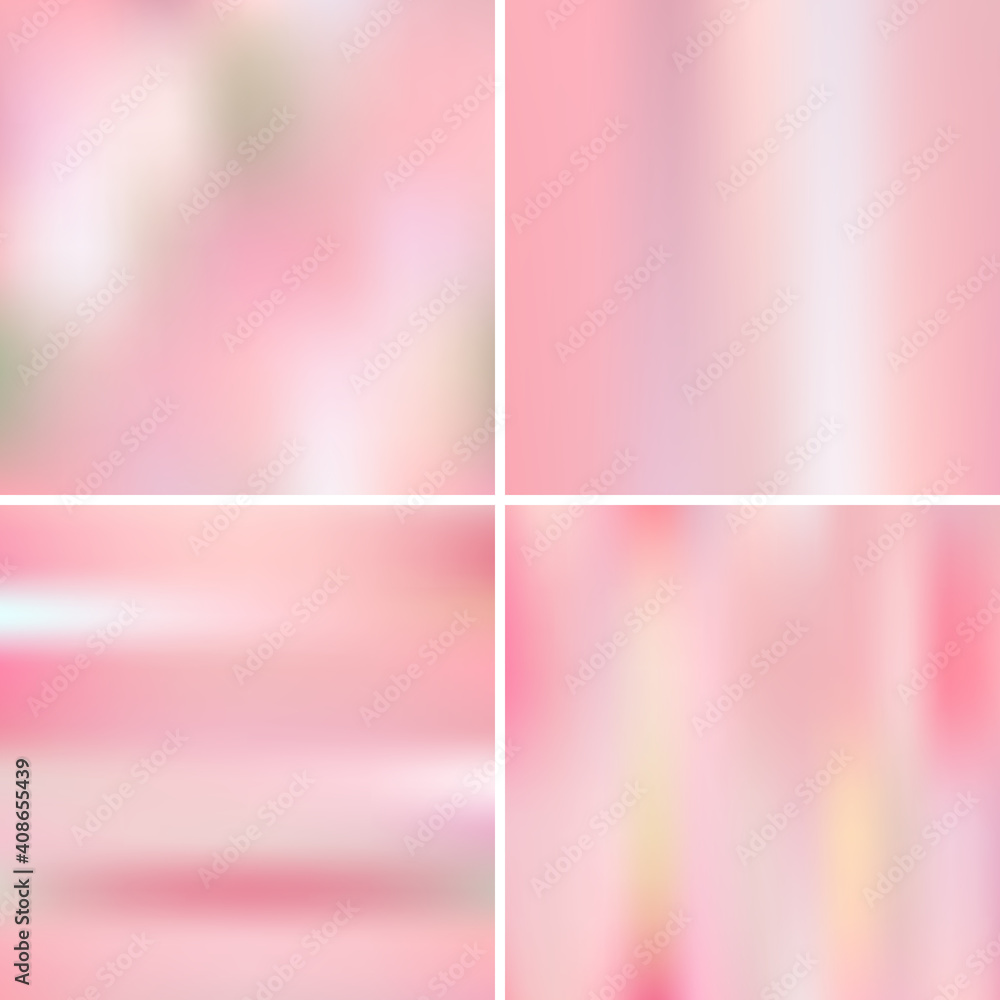 Set of light pink blurry backgrounds. Soft pink colors
Set of light pink blurry backgrounds. Soft pink colors