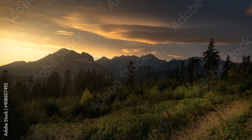 sunset in the mountains