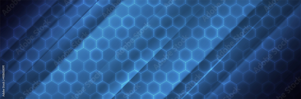 Hexagon background. Blue technology pattern. Futuristic backdrop. Hex vector illustration Hexagon background. Blue technology pattern. Futuristic backdrop. Hex vector illustration