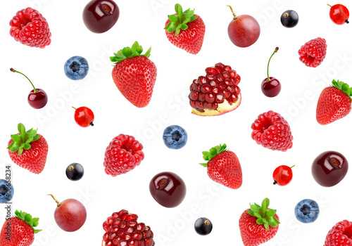Fototapeta Naklejka Na Ścianę i Meble -  Mixed fruits. Fruits pattern. Fruit background