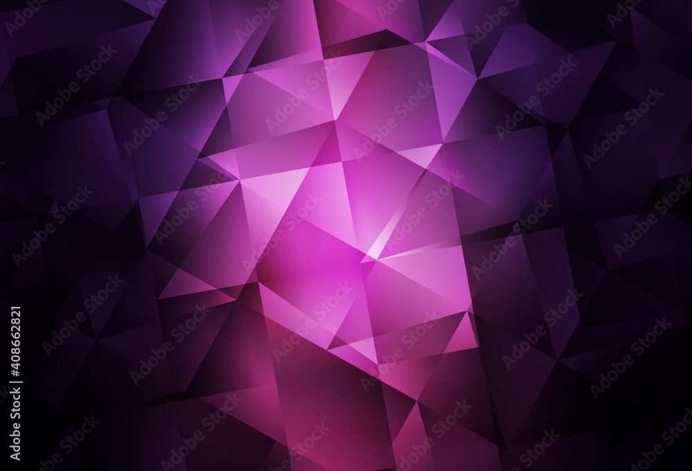 Obraz premium Dark Pink vector gradient triangles texture.