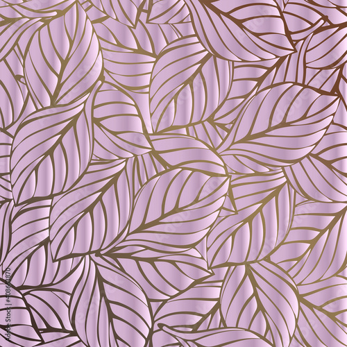 Background from leaves. Pink gradient.