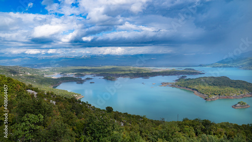Aerial view of Slansko lake near Niksic, Montenegro © Mikhail