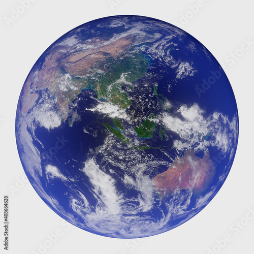 Fototapeta Naklejka Na Ścianę i Meble -  3d render of planet earth on white background