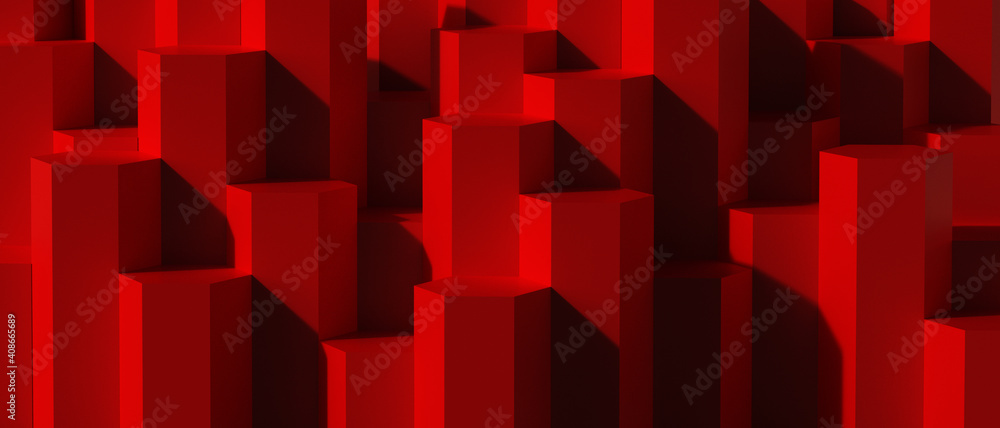Red Hexagon pattern backdrop background. 3D rendering. Red Hexagon pattern backdrop background. 3D rendering.