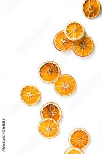 orange slices on white