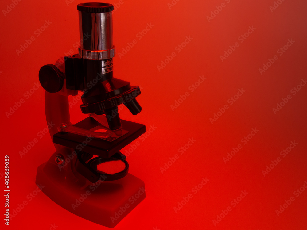 Red microscope for Science and education Red microscope for Science and education