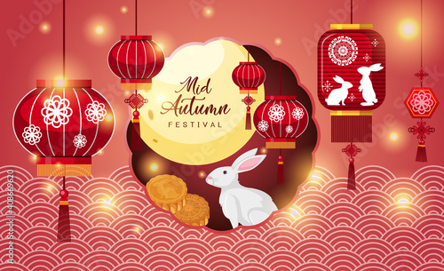 Chinese mid autumn festival background