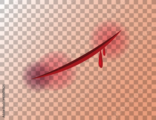 Lacerations skin wound on transparent background