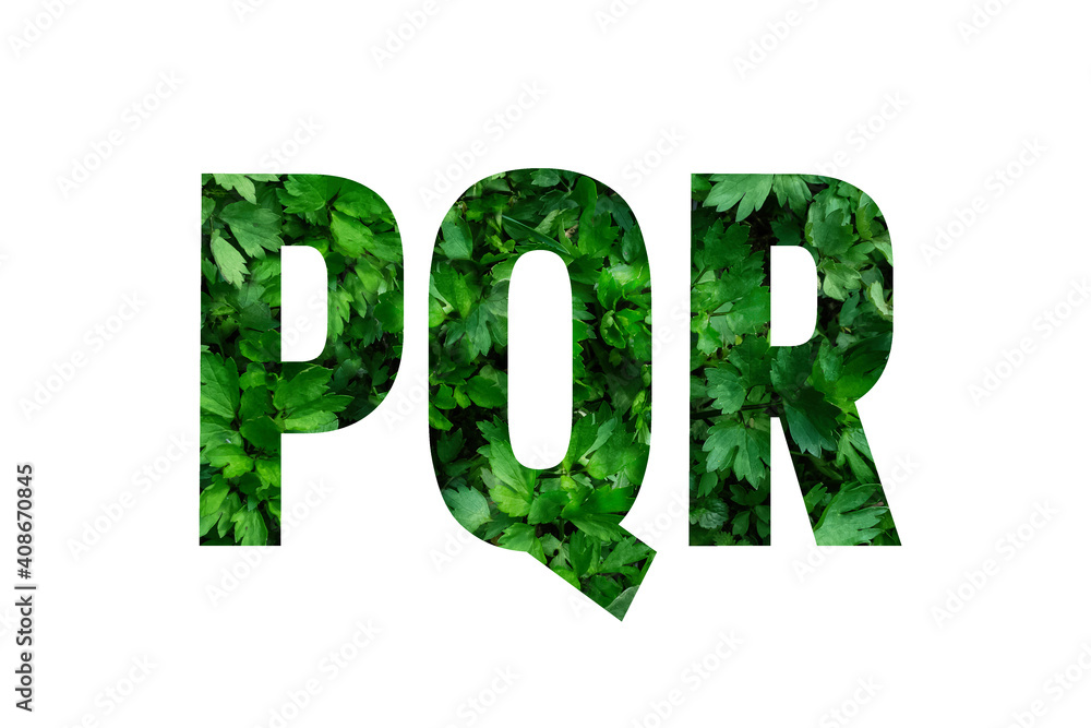 English alphabet in green letters on white background.Zero waste.Concept.Eco-friendly life.Protection of the environment.Eco.Spring.banner English alphabet in green letters on white background.Zero waste.Concept.Eco-friendly life.Protection of the environment.Eco.Spring.banner