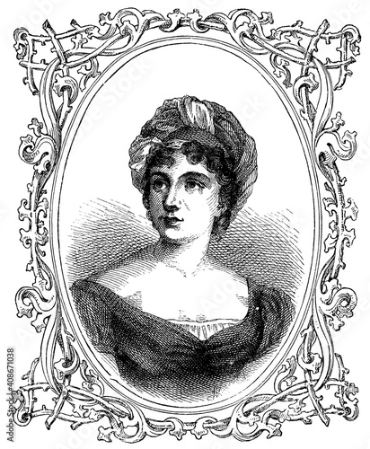Obraz na plátně Portrait of Germaine de Stael (Madame de Stael) - a woman of letters and political theorist of Genevan origin