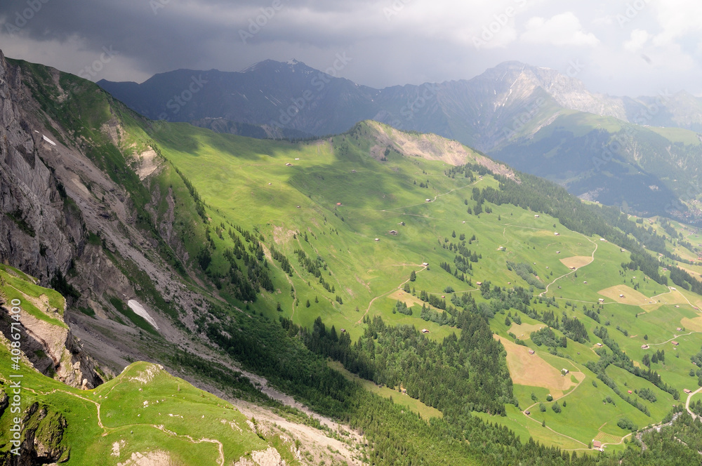 Landscape near in the Bernese Oberland Switzerland - Adelboden Schweiz