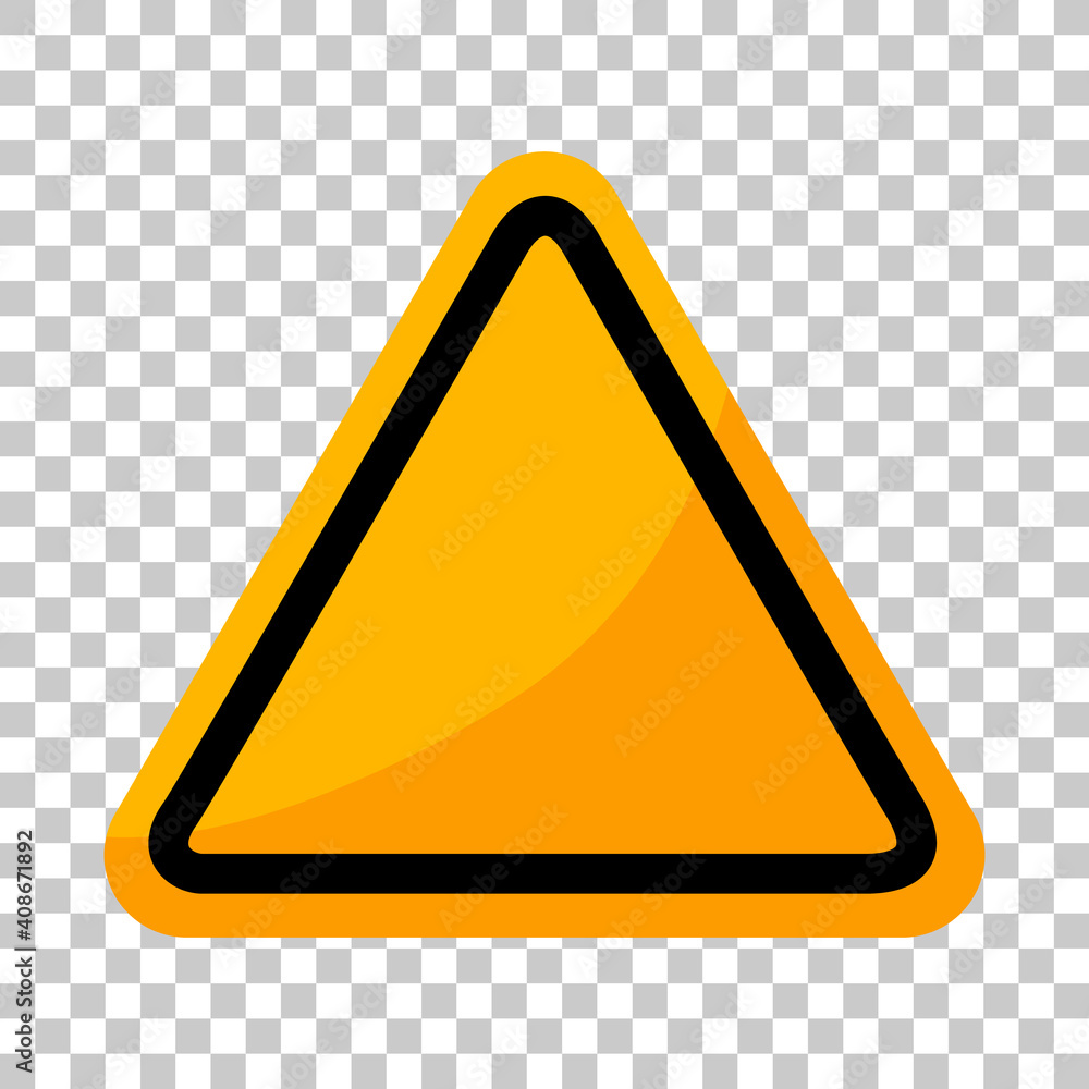 Empty yellow traffic sign on transparent background Empty yellow traffic sign on transparent background