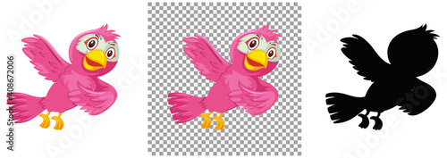 Cute pink bird cartoon character © brgfx