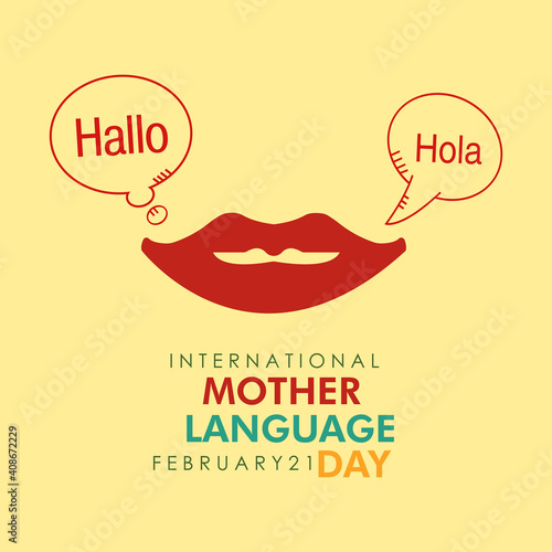 International Mother Language Day. Background design template. February 21