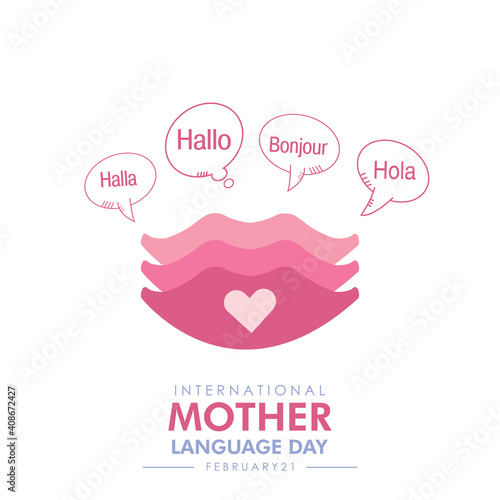 International Mother Language Day. Background design template. February 21