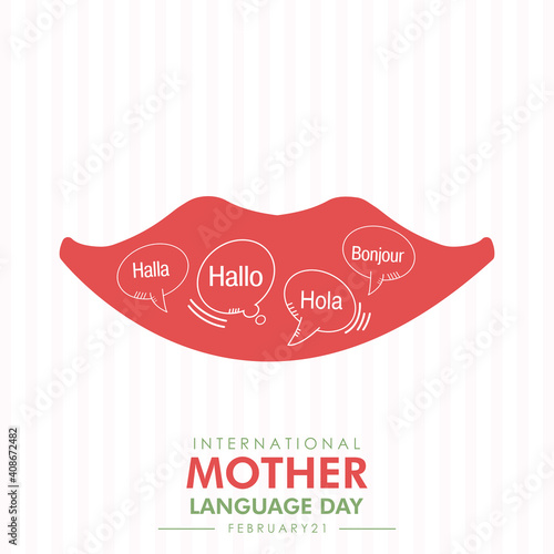 International Mother Language Day. Background design template. February 21