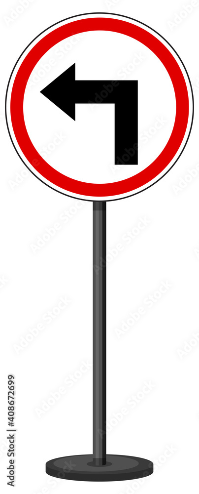 Red traffic sign on white background Red traffic sign on white background