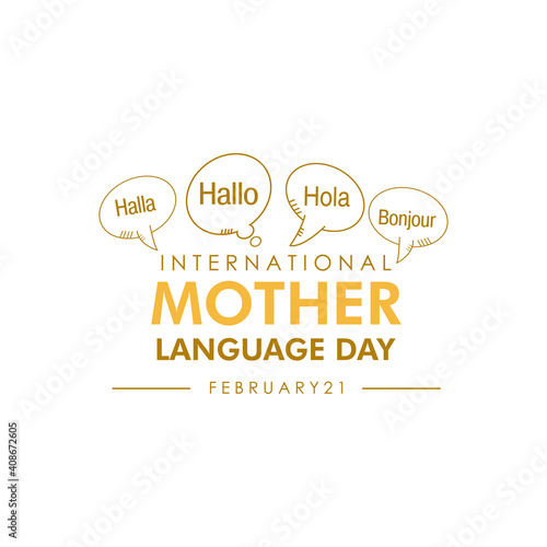 International Mother Language Day. Background design template. February 21