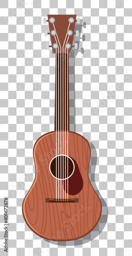 Acoustic guitar isolated on transparent background