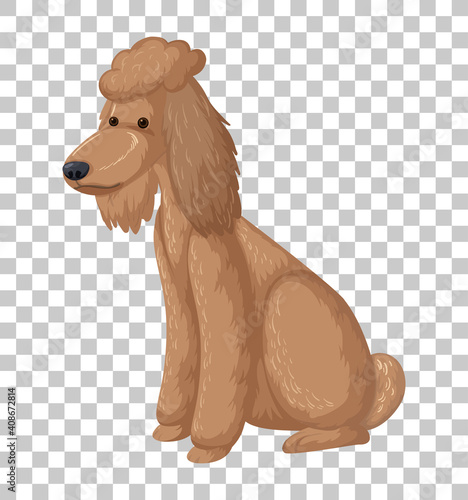 Brown puddle in sitting position cartoon character isolated on transparent background
