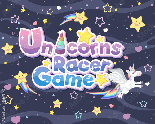 Unicorns Racer Game logo or banner