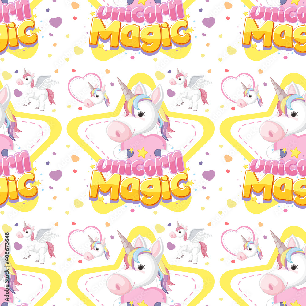 Fototapeta premium Pastel seamless unicorn background