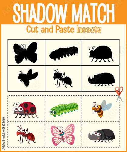 Find the correct shadow, shadow match worksheet for kindergarten student