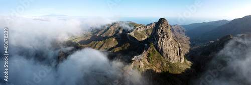 Panoramic landscape, Roque de Agando, La Gomera, Canary Islands. High quality photo photo