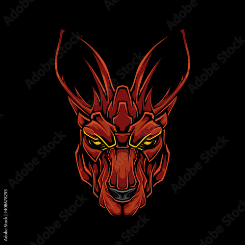 kangaroo head t shirt illustration