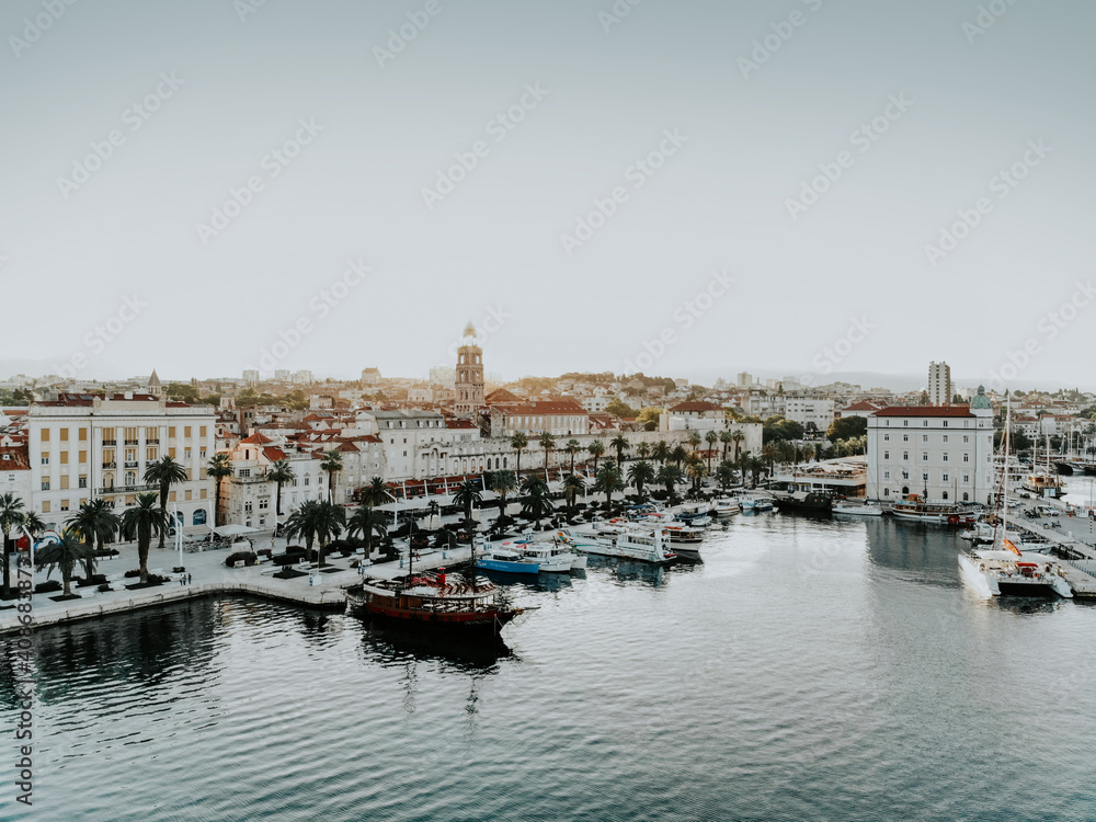 Beautiful Sunrise Port Of Split Croatia Beautiful Sunrise Port Of Split Croatia