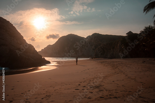 sunset on the beach