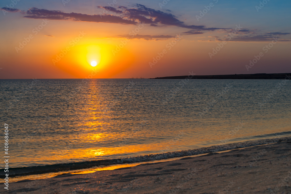 Tropical sunset on the beach. Australia, Vincentia