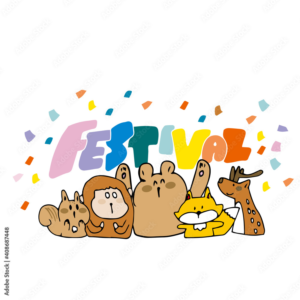 Fototapeta premium FESTIVAL 祭り フェスティバル 動物たち
