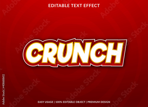 crunch text effect template with bold style use for business brand and logo