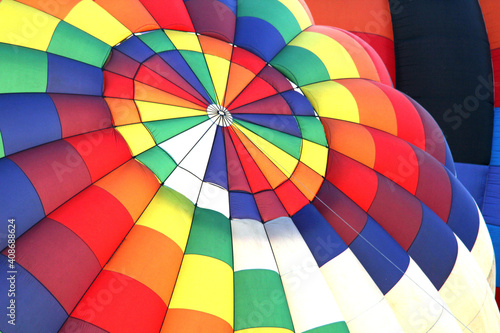 Hot air balloon fabric patterns with various colors and lines