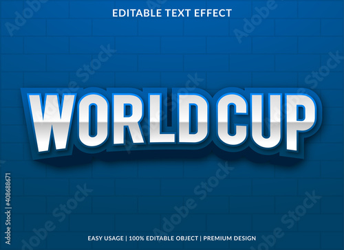 world cup text effect template with bold style use for business brand and logo