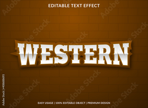 western text effect template with bold style use for business brand and logo