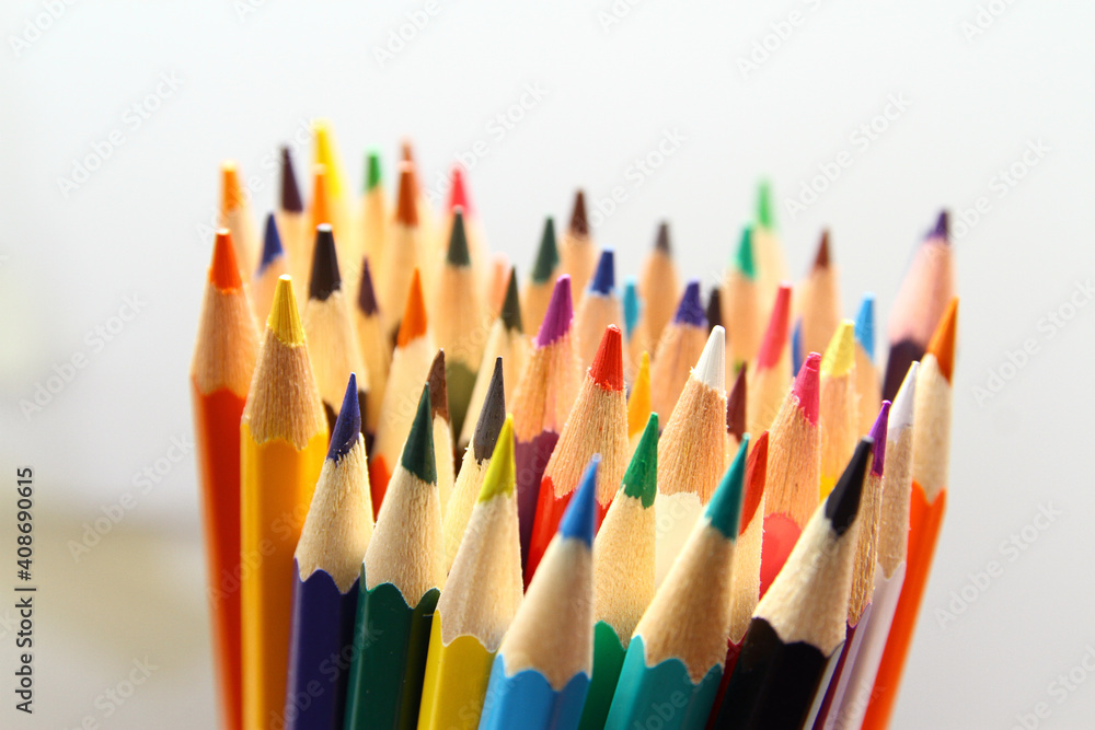 Macro shot of sharp colored pencils Macro shot of sharp colored pencils