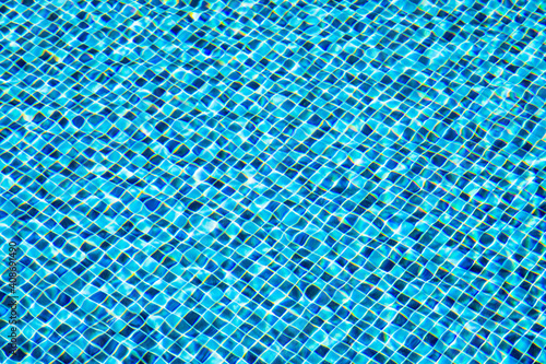 Blue aqua in swimming pool