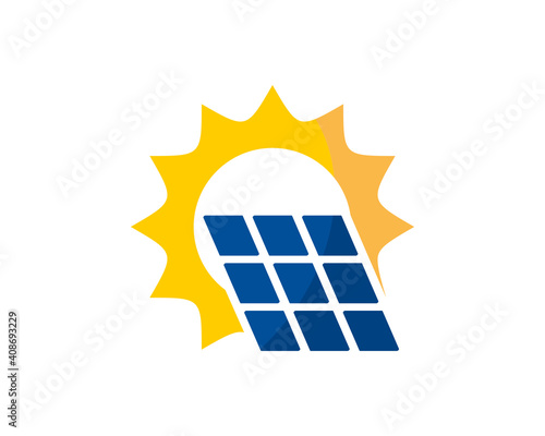 Sun solar panel energy logo