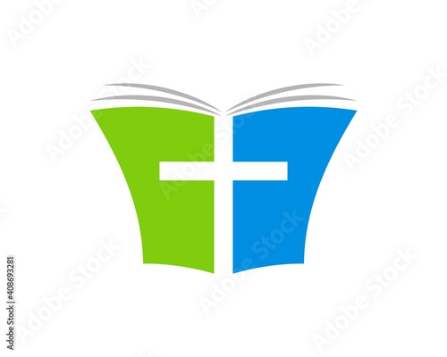 Simple book with religion cross inside