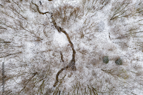 snowy drone shots