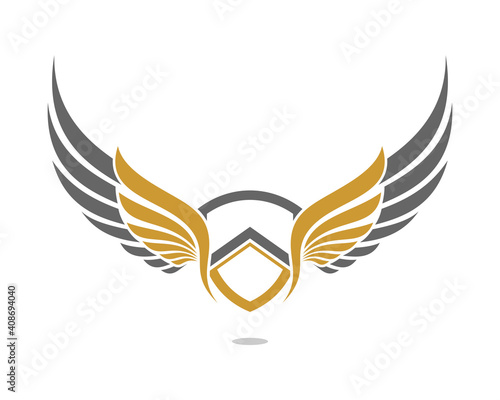 Spartan shield with flying wings