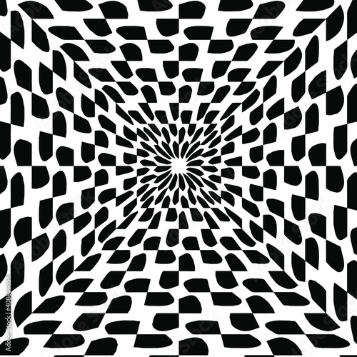 Geometric vector pattern with triangular elements. Seamless abstract ornament for wallpapers and backgrounds. Black and white colors.
