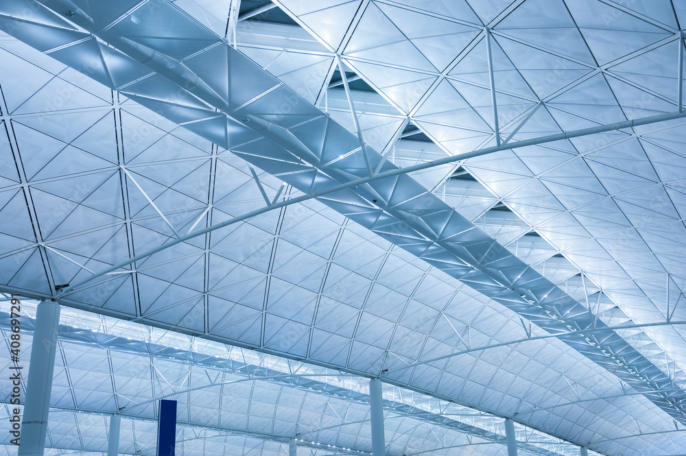 Obraz premium Interior view of modern architecture. Building abstract background