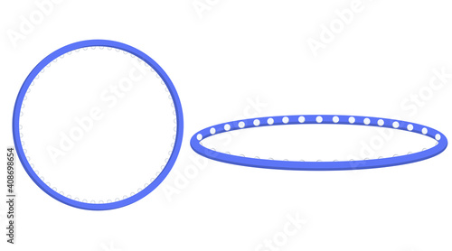 Vector hula hoop illustration. A set of two angles.