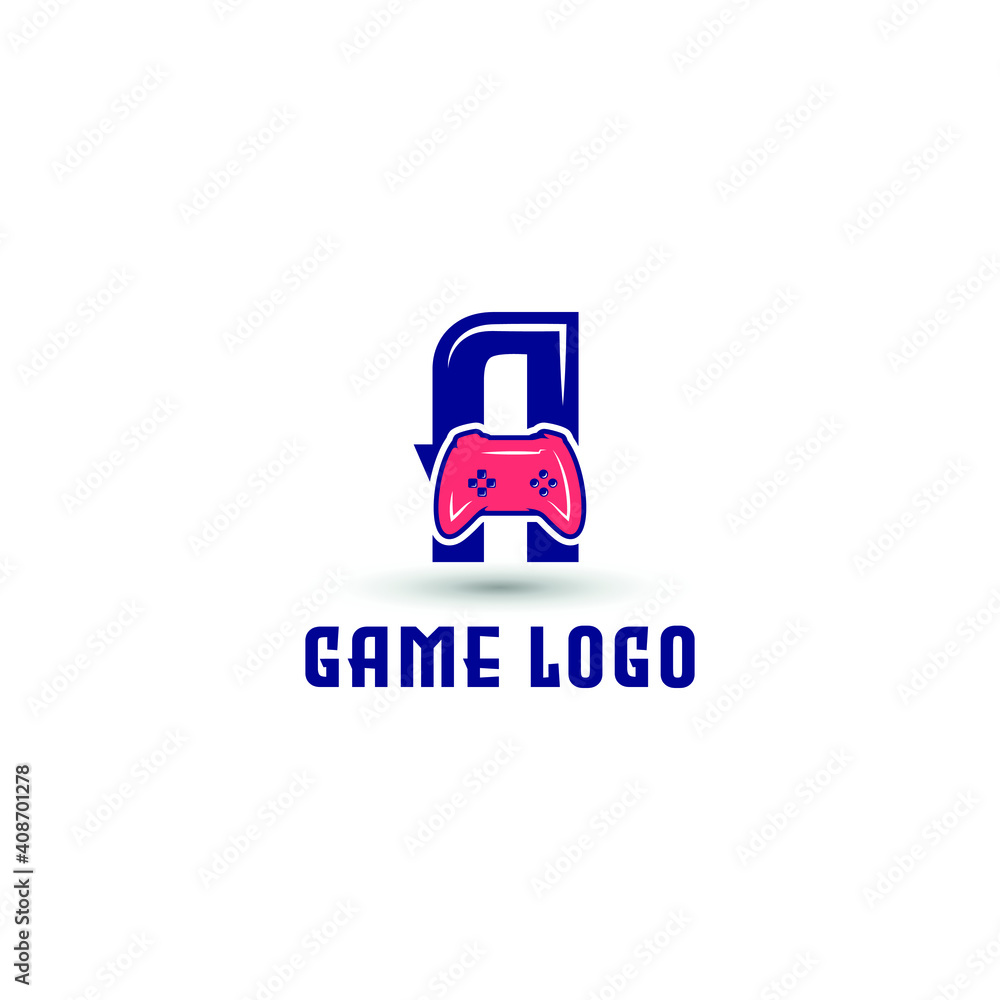 A initial letter with game console icon and pixel for gaming logo concept. game startup application A initial letter with game console icon and pixel for gaming logo concept. game startup application