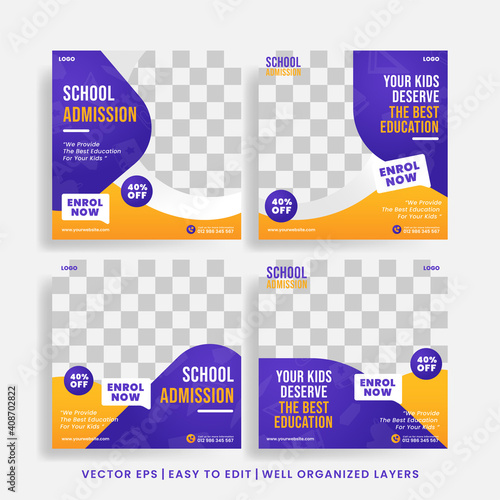 School education admission social media post and web banner