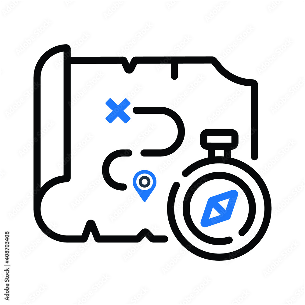Location or direction map icon Location or direction map icon